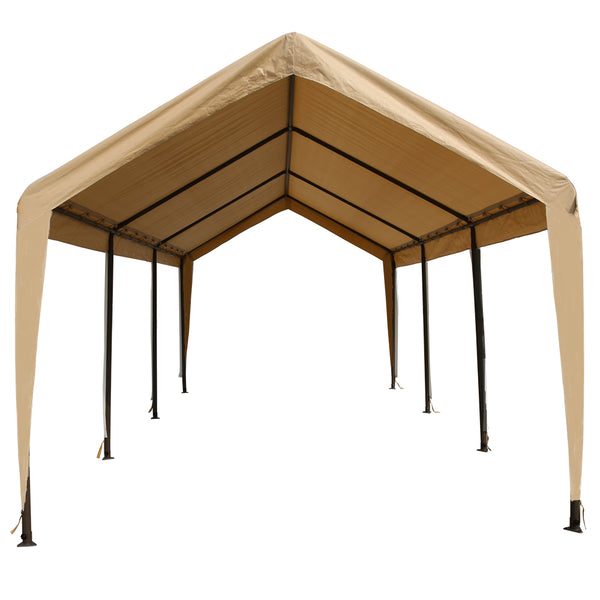 11x20 Portable Carport REPLACEMENT TOP ONLY - TAN with Leg Skirts